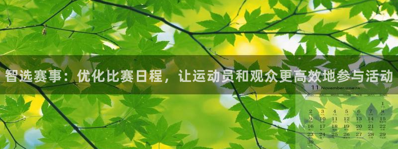 意昂主管：智选赛事：优化比赛日程，让运动员和观众更高效地参与活动
